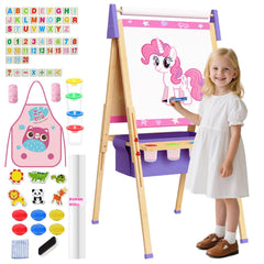 Doerpuz wooden-frame art easel with smooth finish for safe, creative play at home.