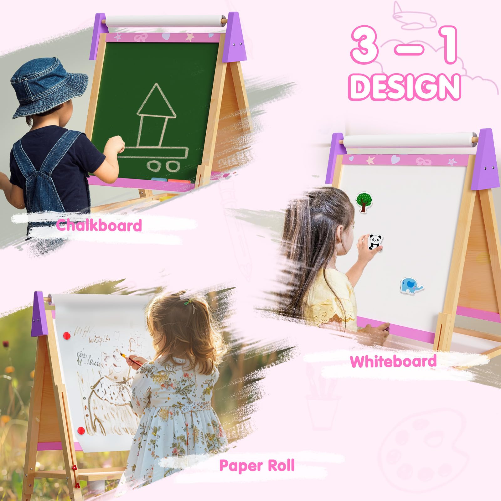 Doerpuz Kids Art Easel Set paper roll for endless painting sessions.