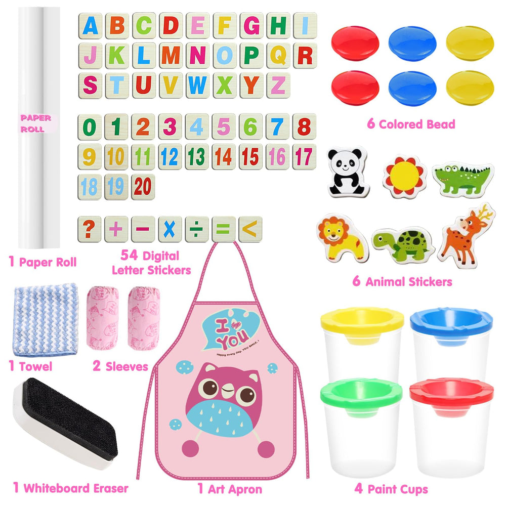 Doerpuz Kids Art Easel Set three-in-one design sparks creativity.