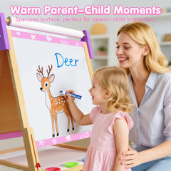Doerpuz Kids Art Easel Set whiteboard surface for quick doodles.