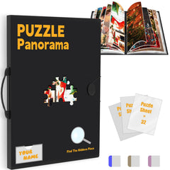 Doerpuz puzzle storage with central mesh window displaying a puzzle front page.