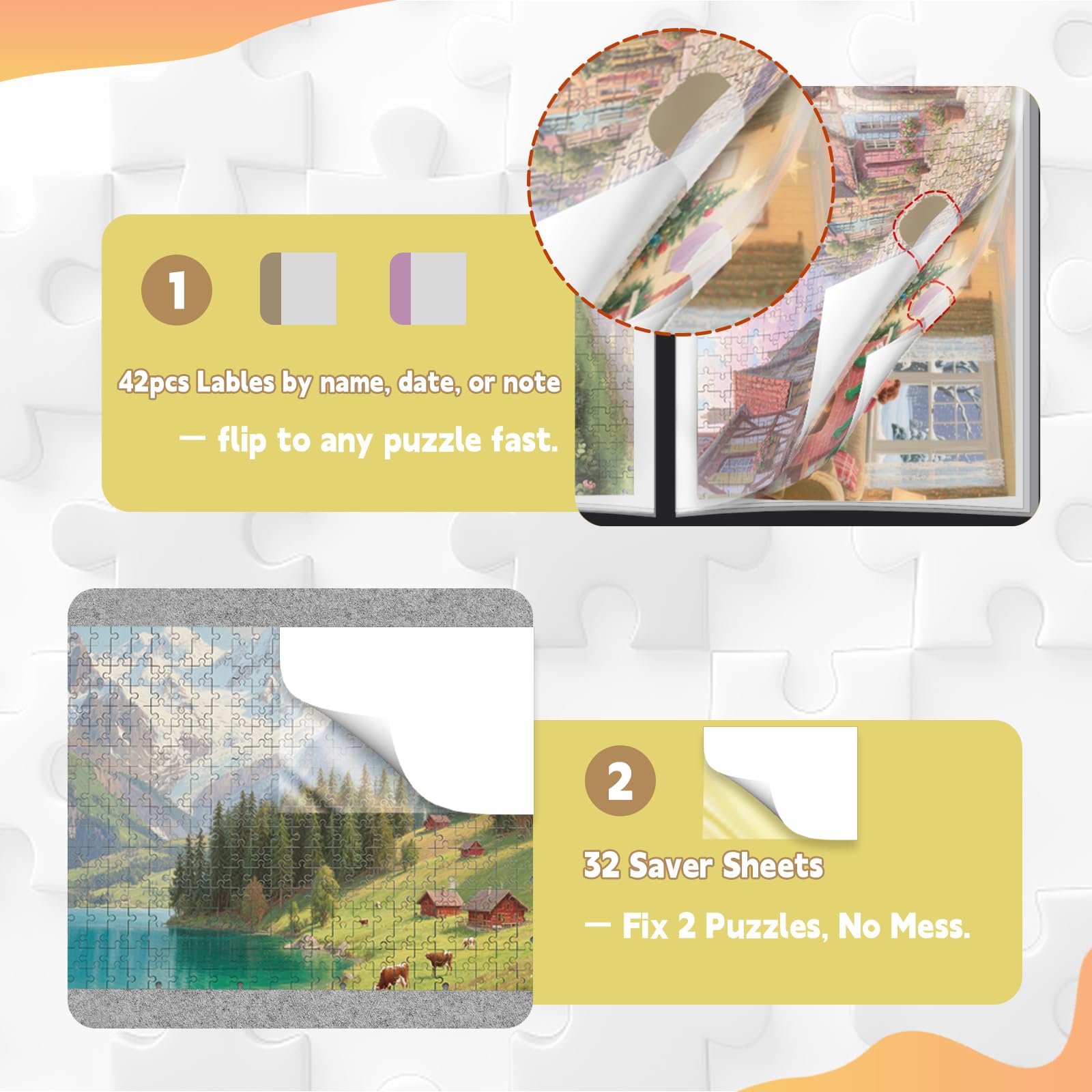 Doerpuz name card pocket for personalized puzzle cataloging