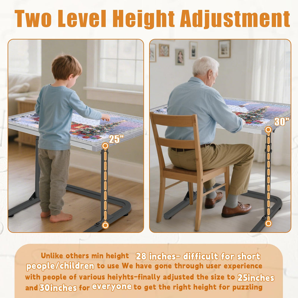 Doerpuz Puzzle Table compact storage, folds to save space.