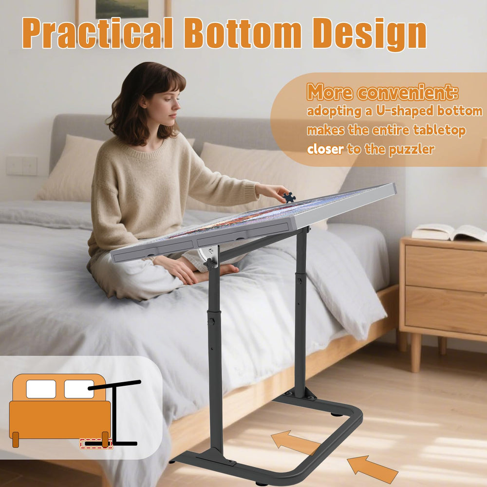 Doerpuz Puzzle Table tilt-top 90 degrees, comfortable viewing angle.