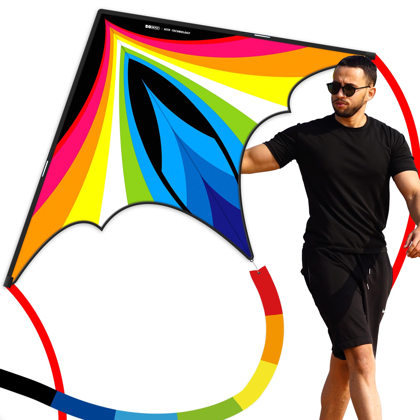 Doinfly triangular delta kite design for stable, easy outdoor flight.