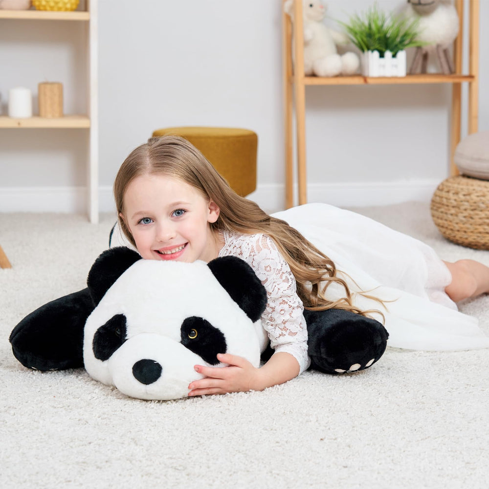 Doireum Giant Panda weighted plush pillow, bedroom decor, adds charm and comforting vibe.