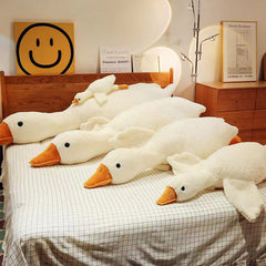 Doireum Swan weighted plush showing abdomen zipper for easy cleaning