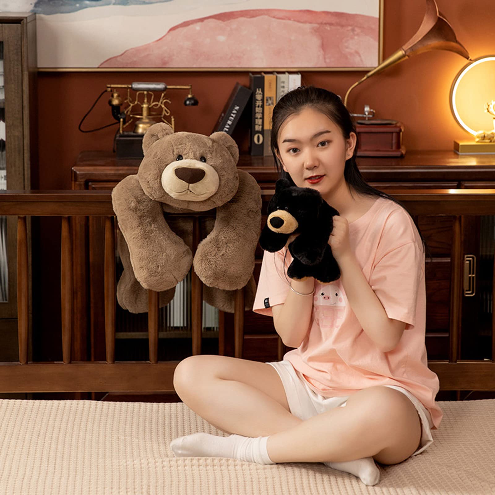 Doireum bear plush on floor for cuddly playtime