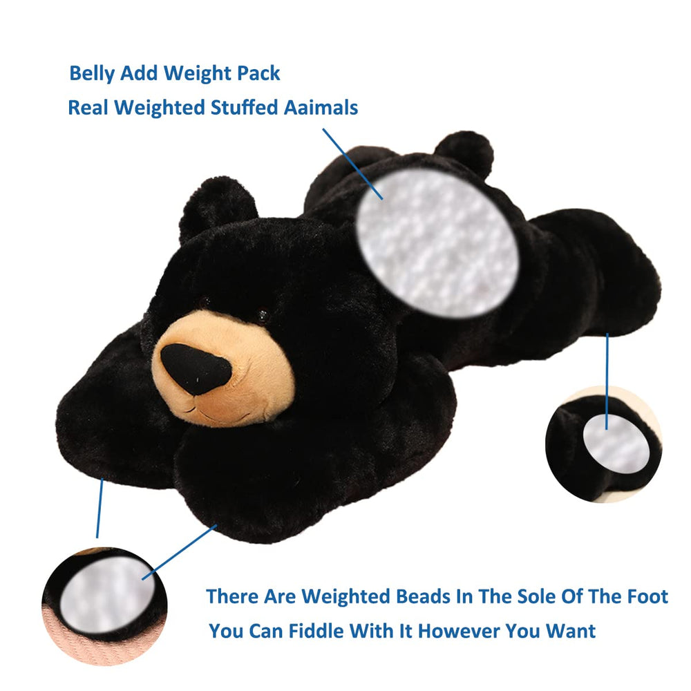Doireum weighted bear plush, side view, versatile placement
