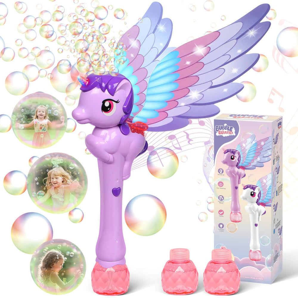 Dolanus Bubble Wands unicorn wand LED glow for magical outdoor play.