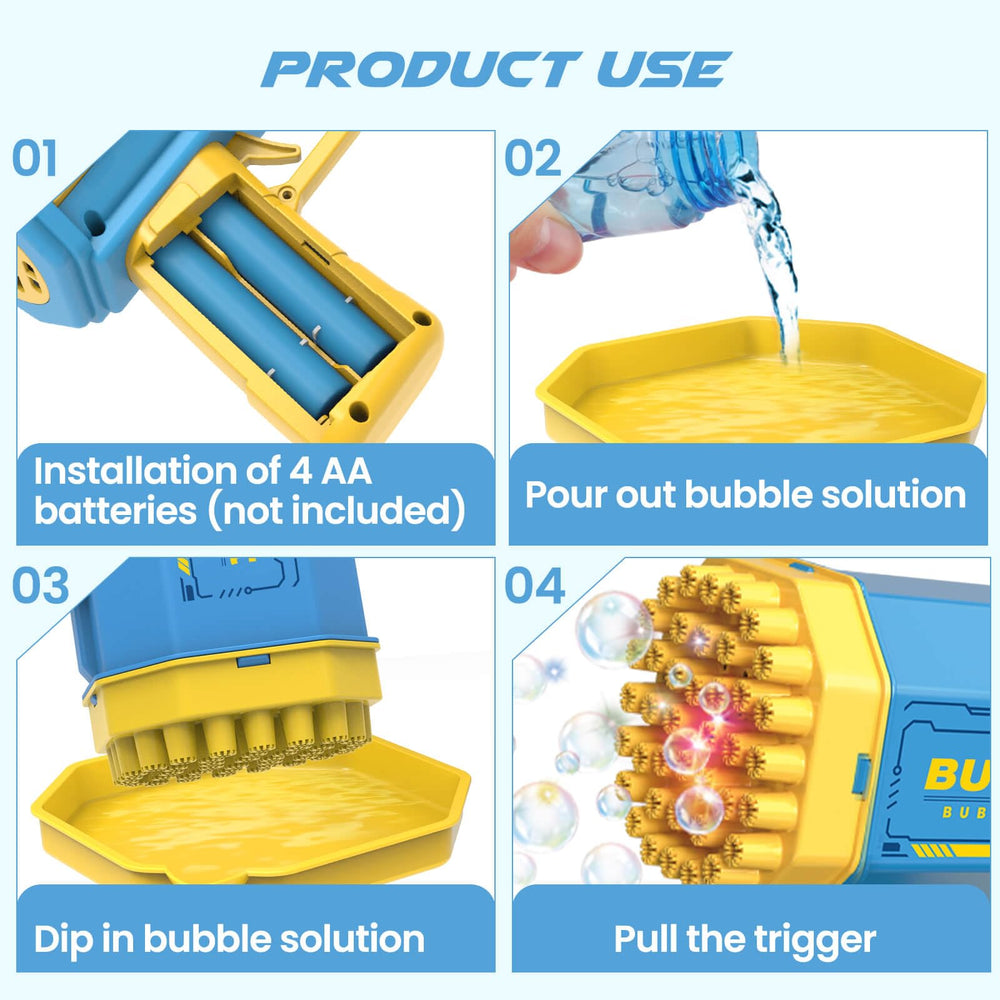 Dolanus bubble toy makes birthday party moments more magical with endless bubbles.