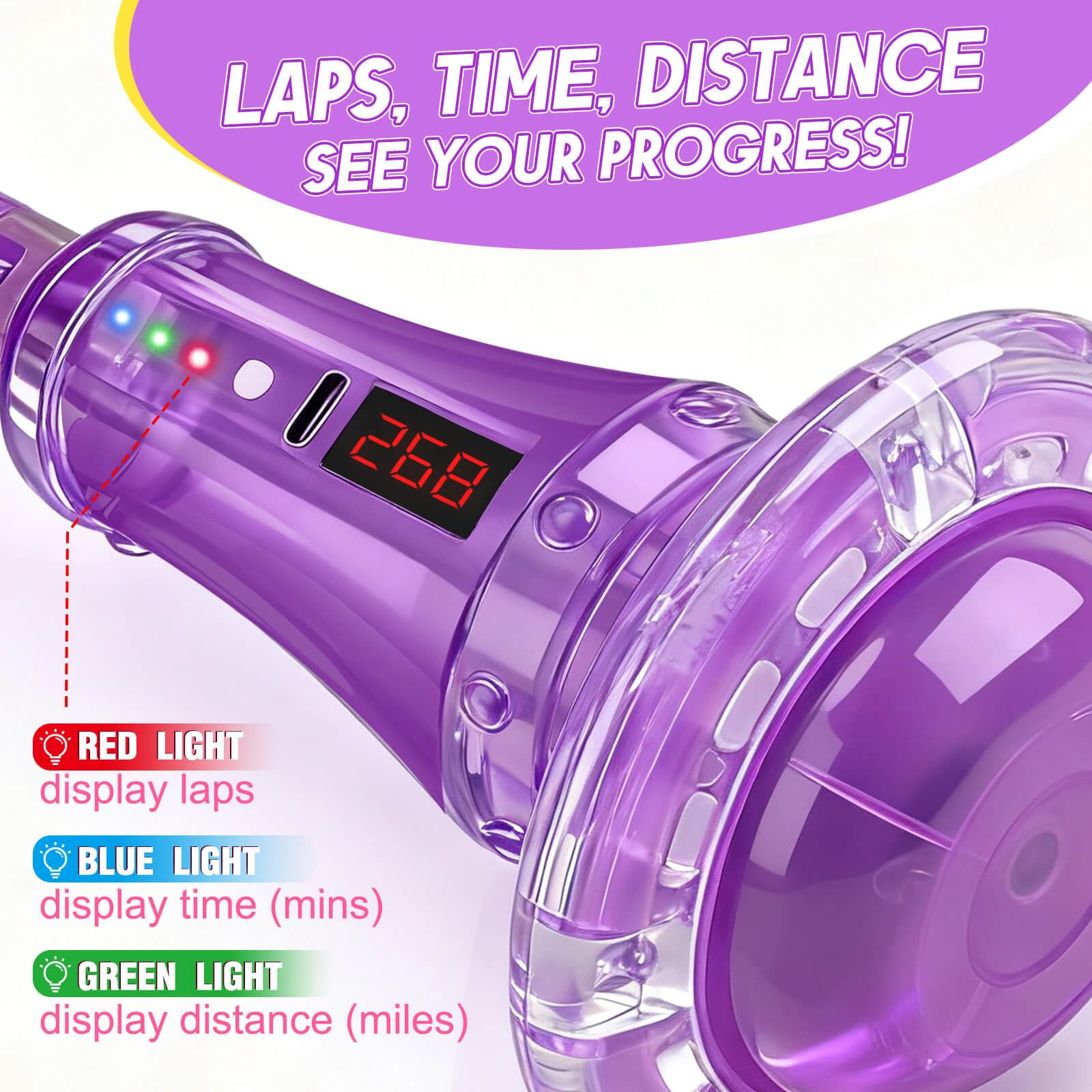 Dolanus skip toy distance tracker measures miles for motivating endurance play.