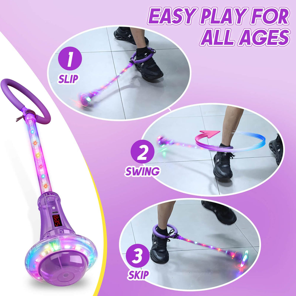 Dolanus skip toy with durable rod-ball design withstands rough play.