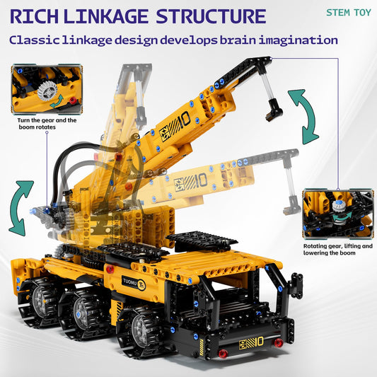 DOLIVE 5-in-1 STEM bulldozer model showing sturdy, kid-friendly construction.