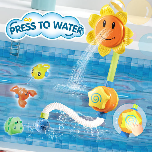 DOLIVE shower head rinser demonstrates adjustable water flow for fun bath rinsing.