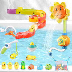 DOLIVE bath toys slide track setup for organized play and easy assembly.