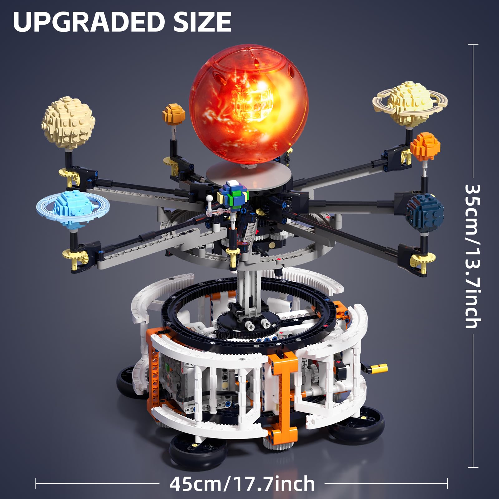 DOLIVE Realistic planet details show Mars red, Jupiter size, Saturn rings.