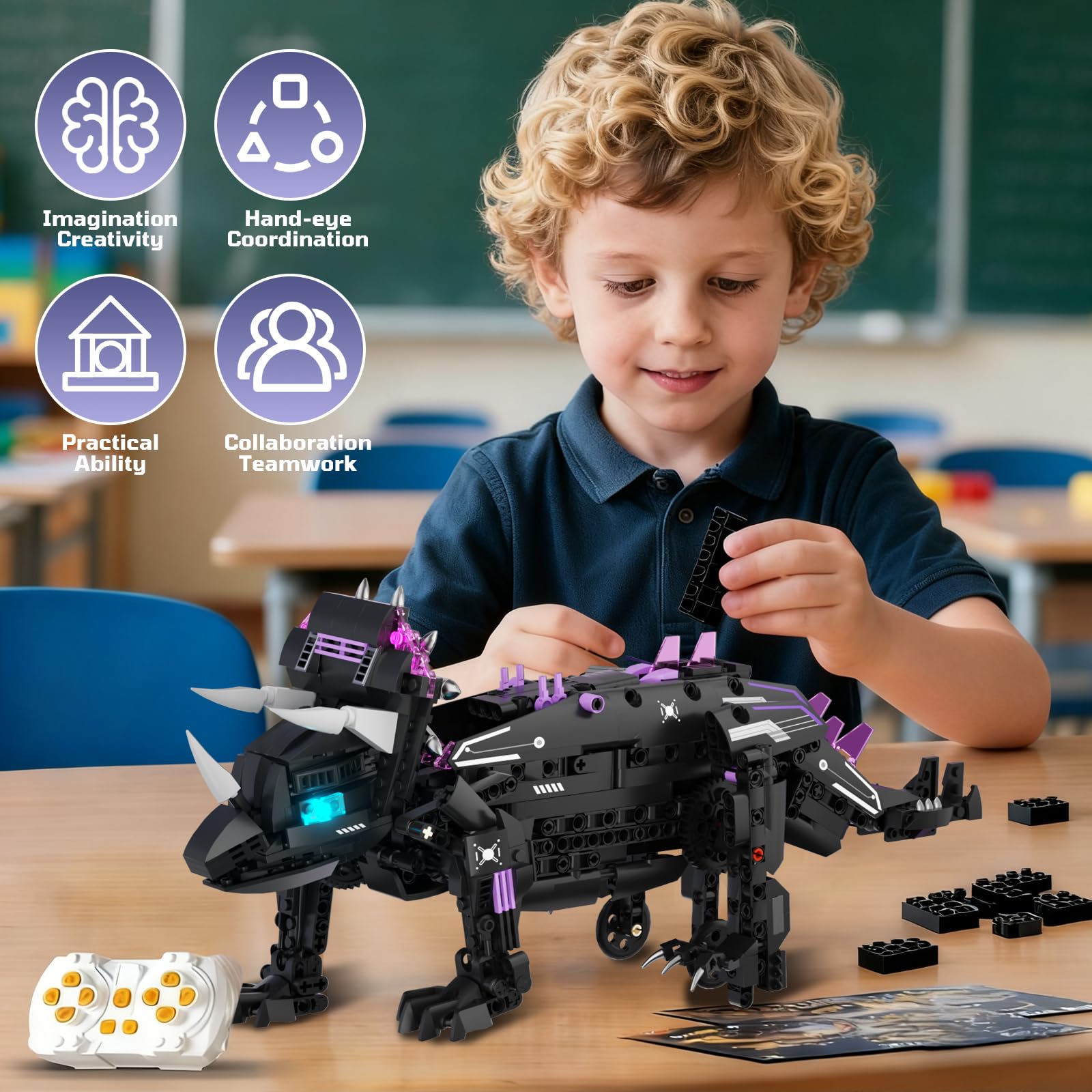 DOLIVE STEM chasmosaurus instruction guide for easy assembly