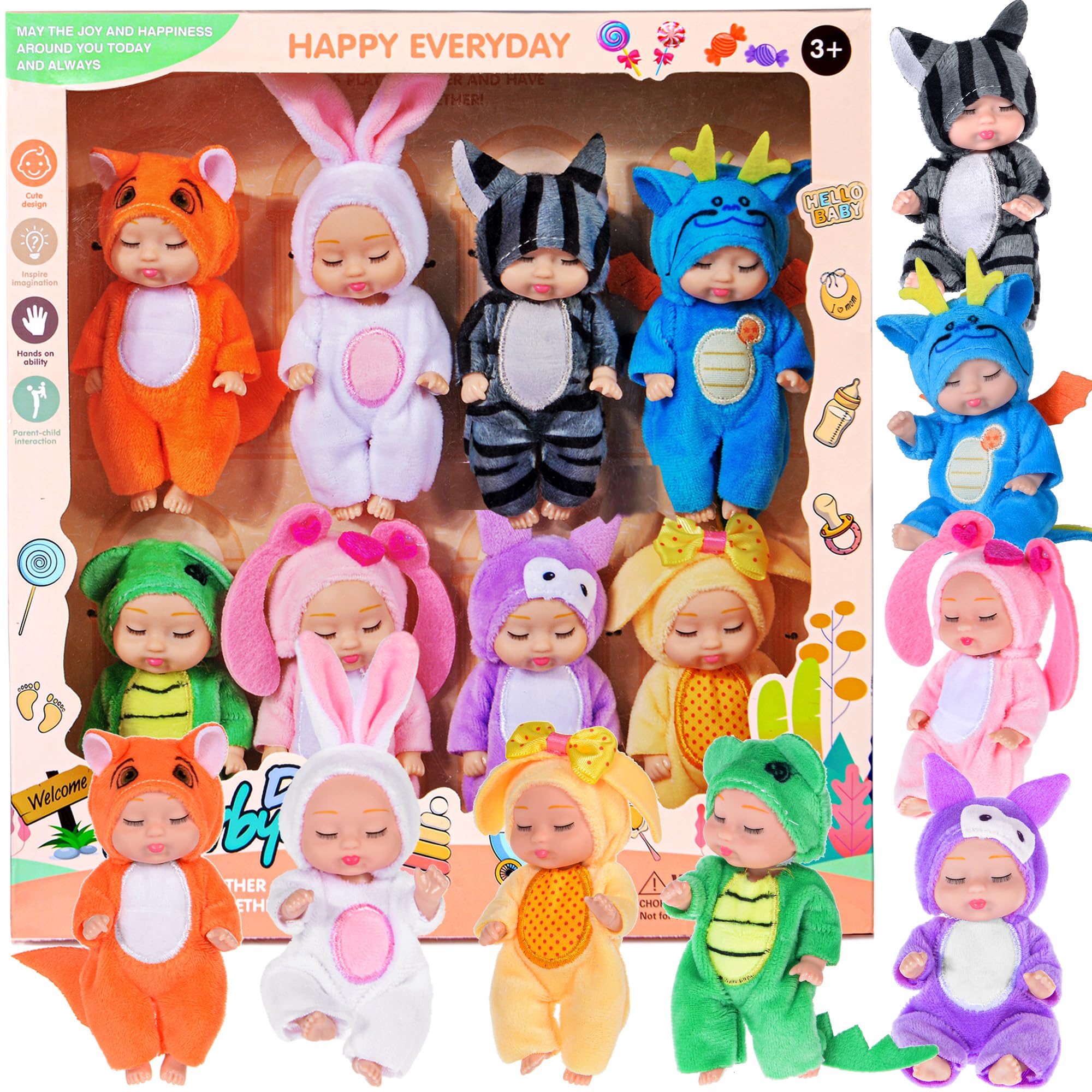 Dollbie 4-inch bunny doll for imaginative play and easy cleaning.