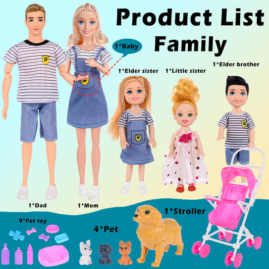Dollbie Dolls Family Playset: dad doll for family role-play and bonding pretend adventures.