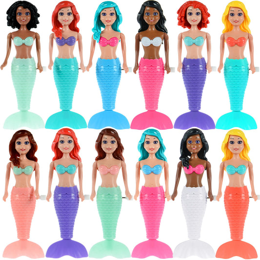 Dollbie wind-up mermaid set showcases diverse skin tones and vibrant hair colors for inclusive play
