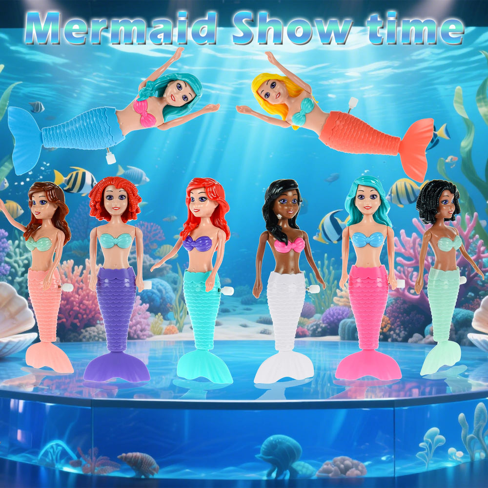 Dollbie mermaid set shown as pool party favors enhancing celebration