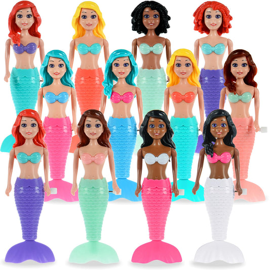 Dollbie wind-up mermaid bath toy with colorful tails for engaging bath play