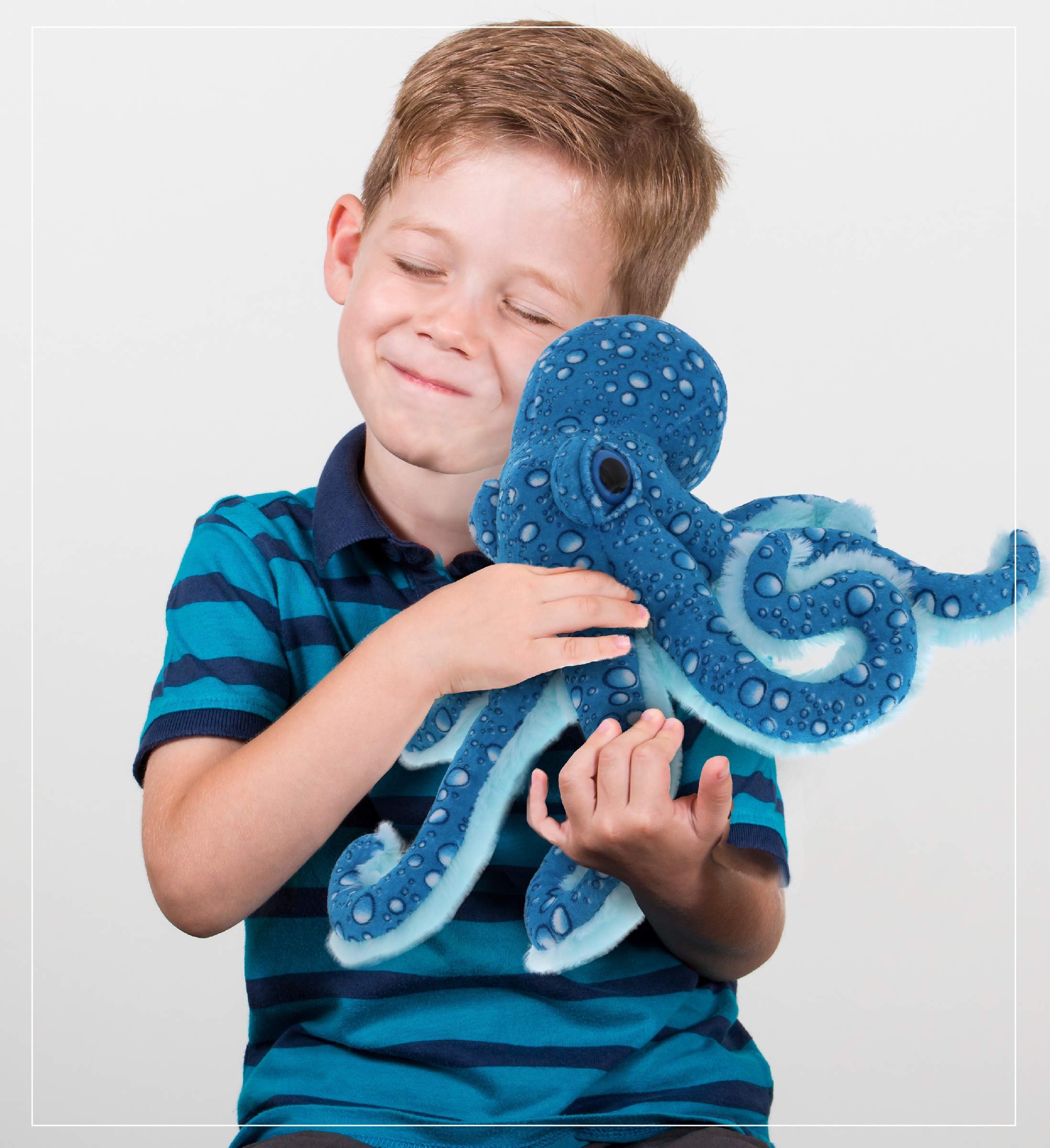 DolliBu blue octopus plush supports imaginative play at bedtime