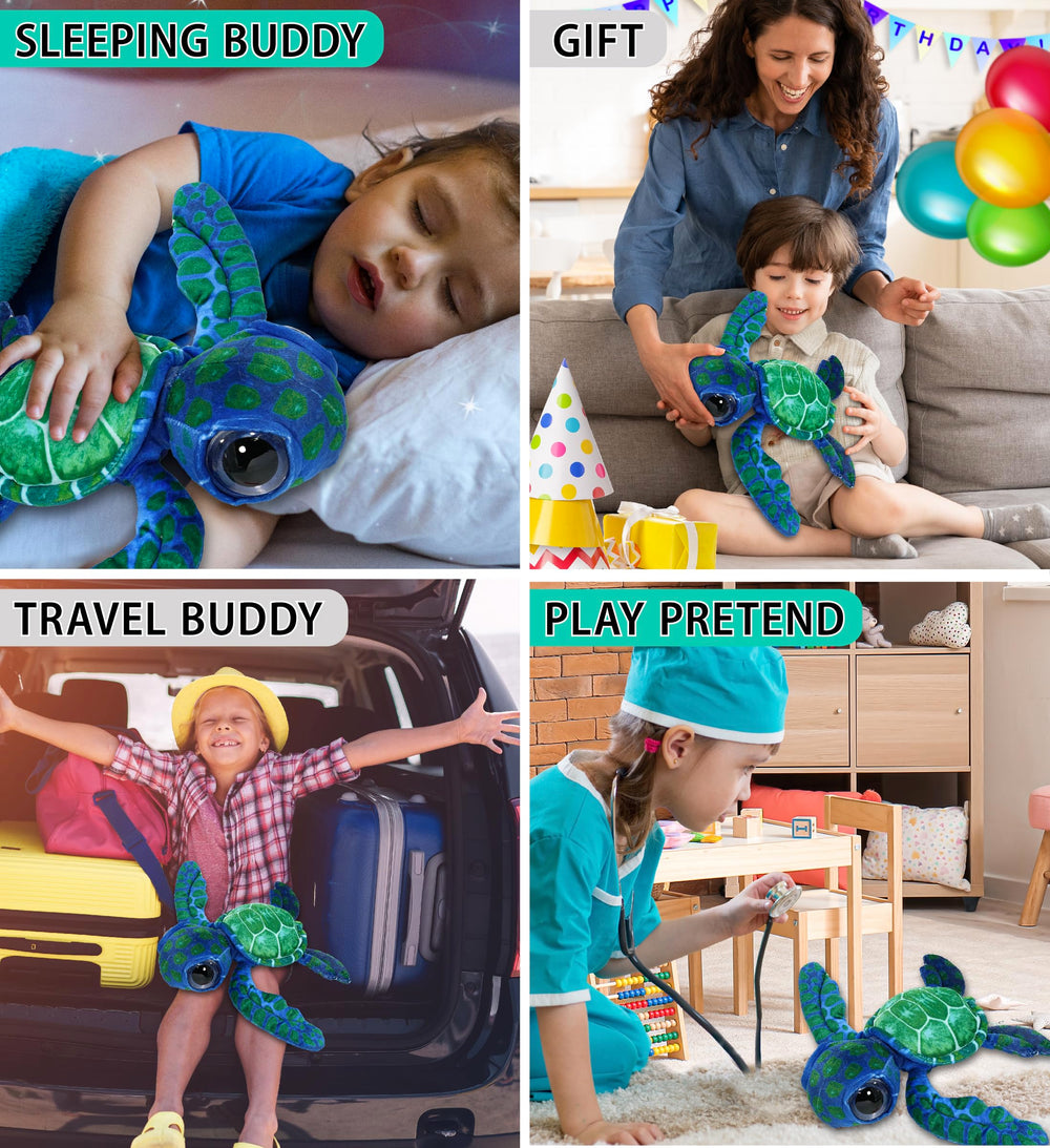 DolliBu turtle stuffed toy machine-sewn fabric delivers durability and lasting softness