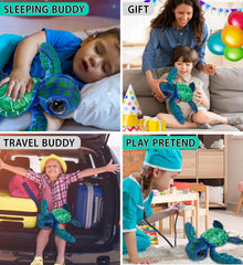 DolliBu turtle stuffed toy machine-sewn fabric delivers durability and lasting softness