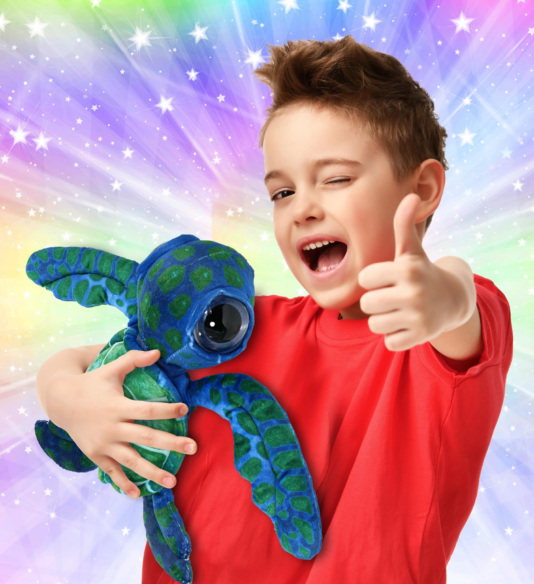 DolliBu sea turtle plush shell detail highlights realistic features for display and learning