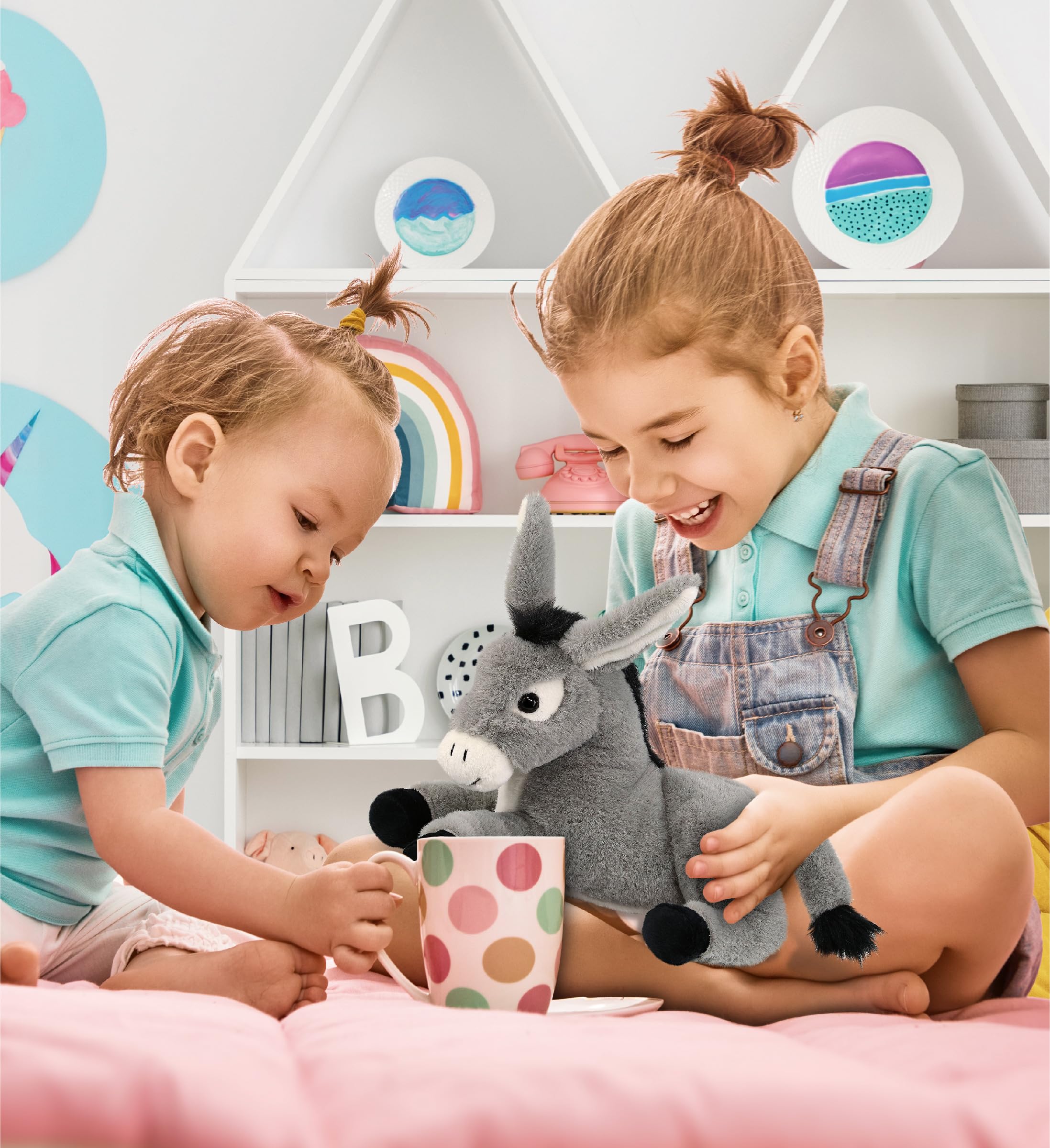 DolliBu laying donkey plush stitching ensures durability for kids