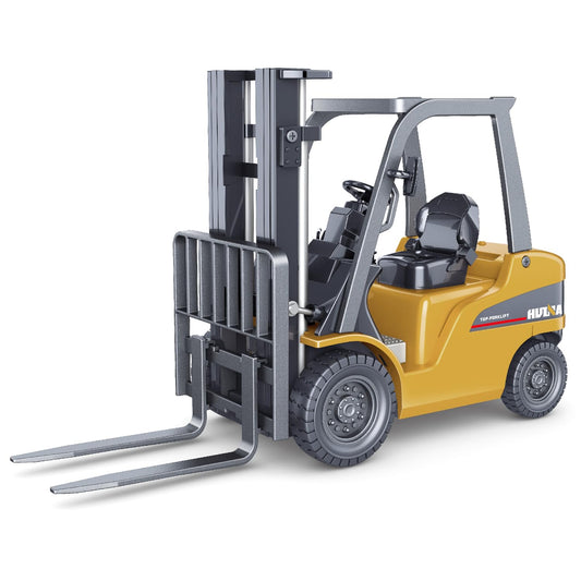 Dollox 1:50 die-cast forklift model with detailed scale replica for desk display.