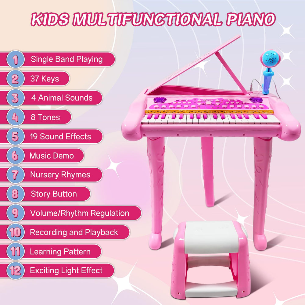 Dollox Kids Piano with microphone encourages sing-along creativity during play