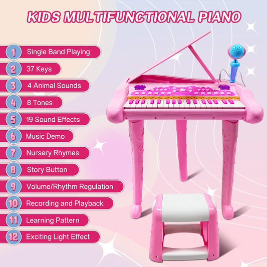 Dollox Kids Piano with microphone encourages sing-along creativity during play