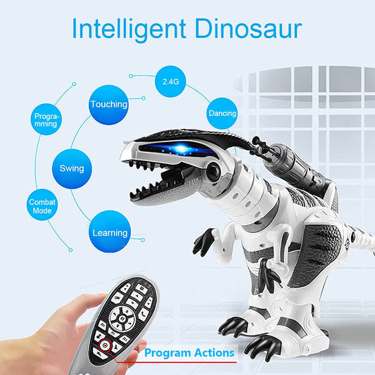 Dollox RC dinosaur dances to music with flashing lights