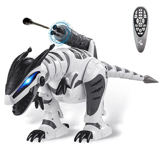 Dollox RC dinosaur walks with realistic T-Rex motion for interactive play