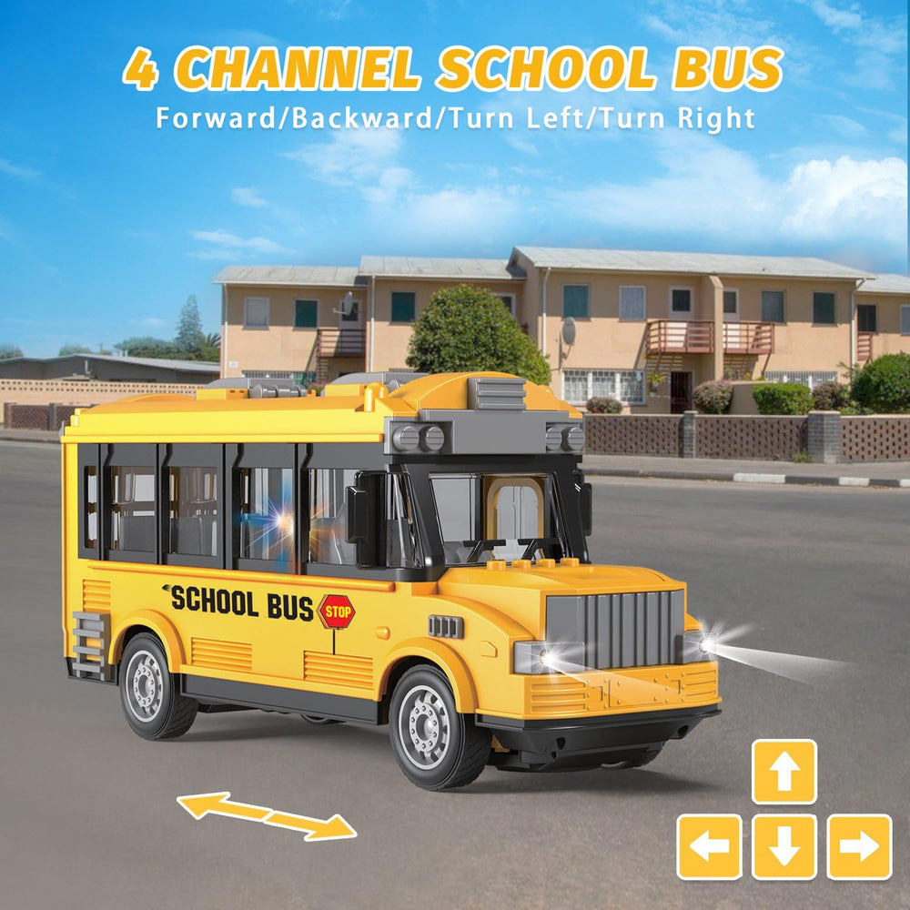 Dollox school bus LED lights enhance nighttime pretend play and realism.