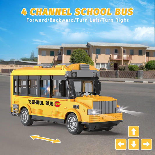 Dollox school bus LED lights enhance nighttime pretend play and realism.