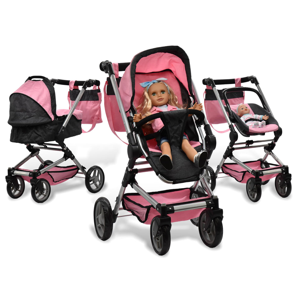 Dolls To Play adjustable handle grip for growing kids and comfortable pushing.