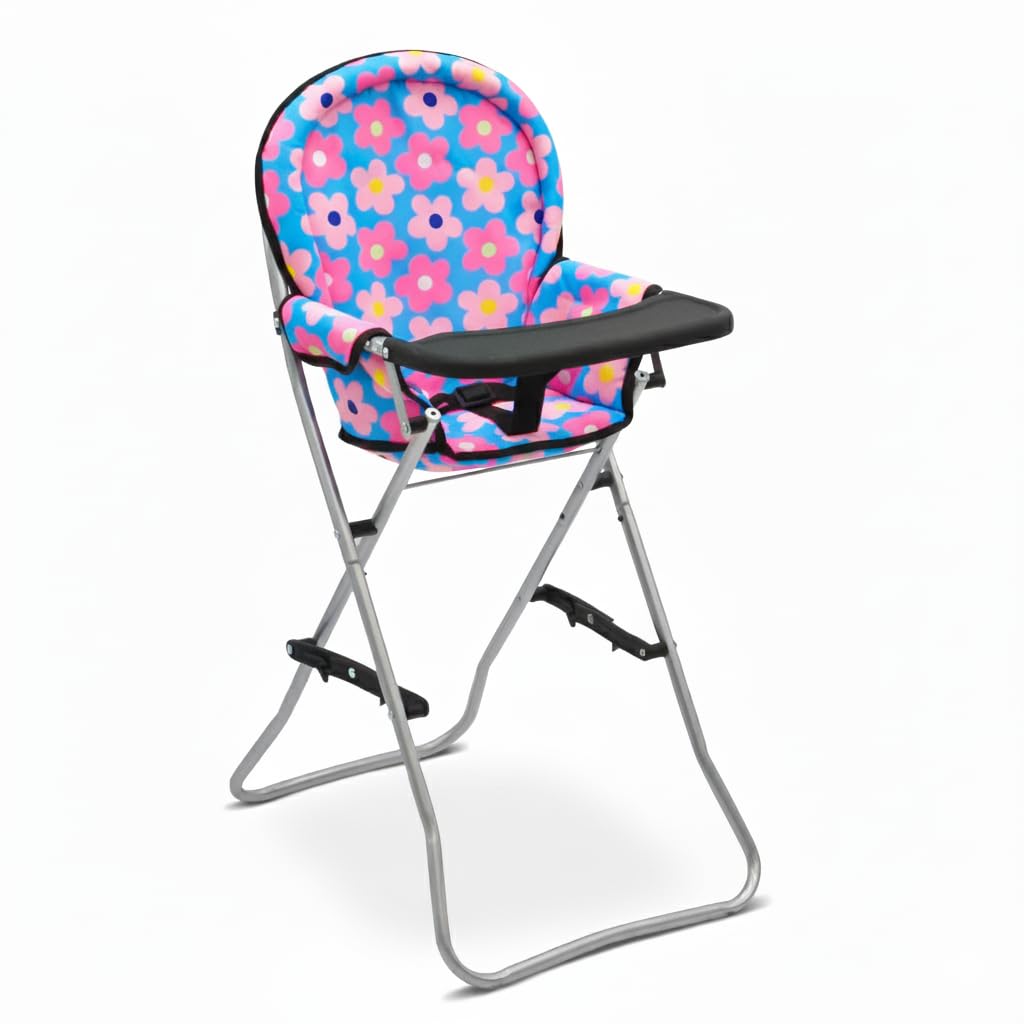 Dolls To Play baby doll high chair with tray for pretend feeding sessions