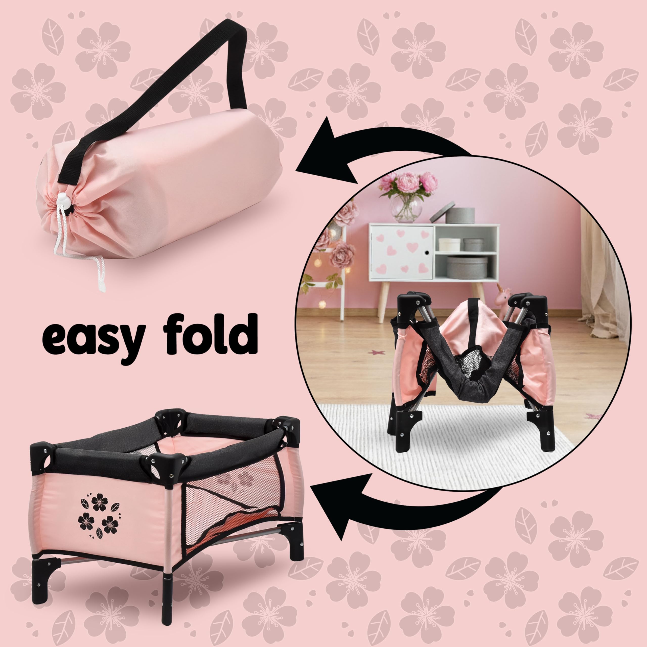 Dolls To Play baby doll high chair offers a realistic mealtime moment