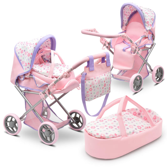 Dolls To Play baby doll pram stroller for imaginative, nurturing play.