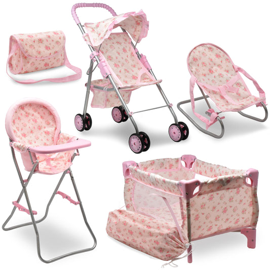 Dolls To Play baby doll stroller with canopy for realistic on-the-go pretend play