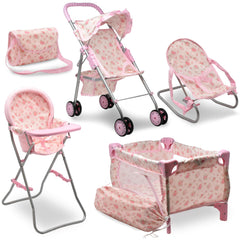Dolls To Play baby doll stroller with canopy for realistic on-the-go pretend play