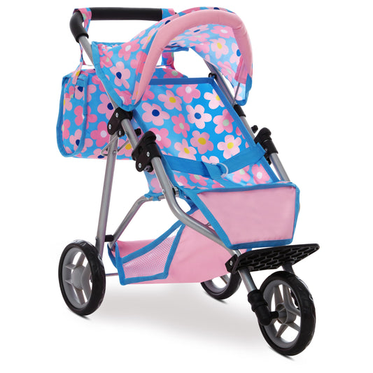 Dolls To Play baby doll stroller with blue frame for versatile playtime