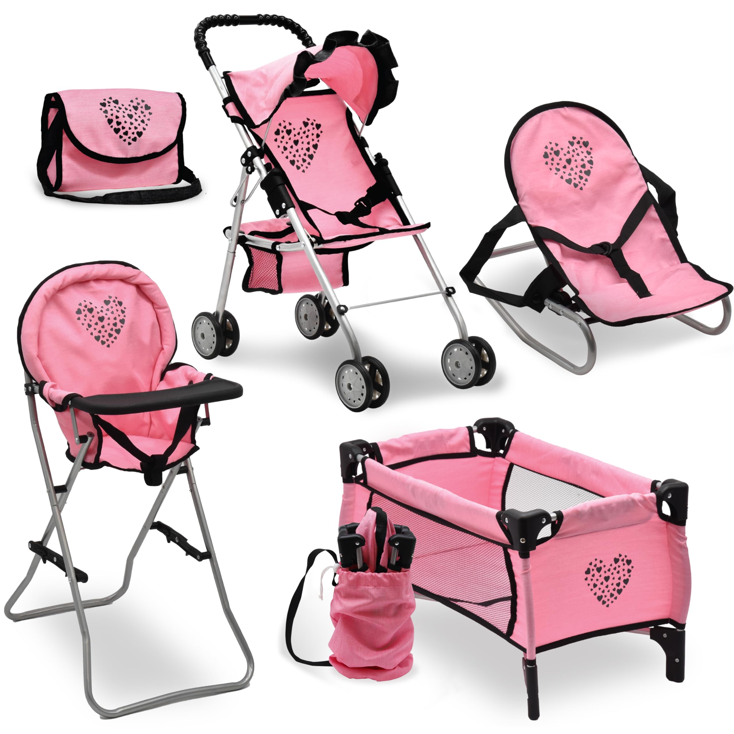 Dolls To Play baby doll stroller for mobile pretend play and nurturing moments.
