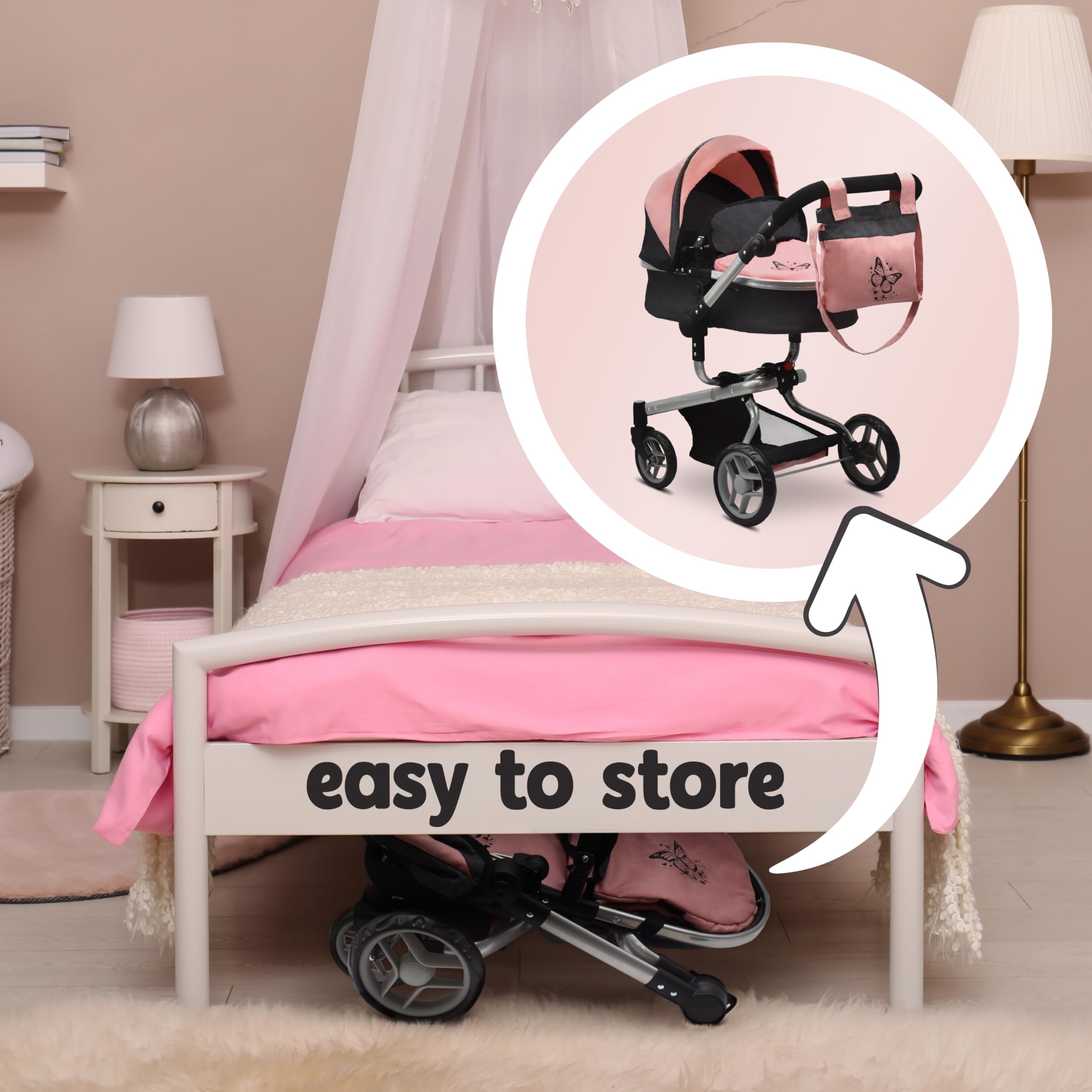 Dolls To Play durable fabric frame supports toddler playtime