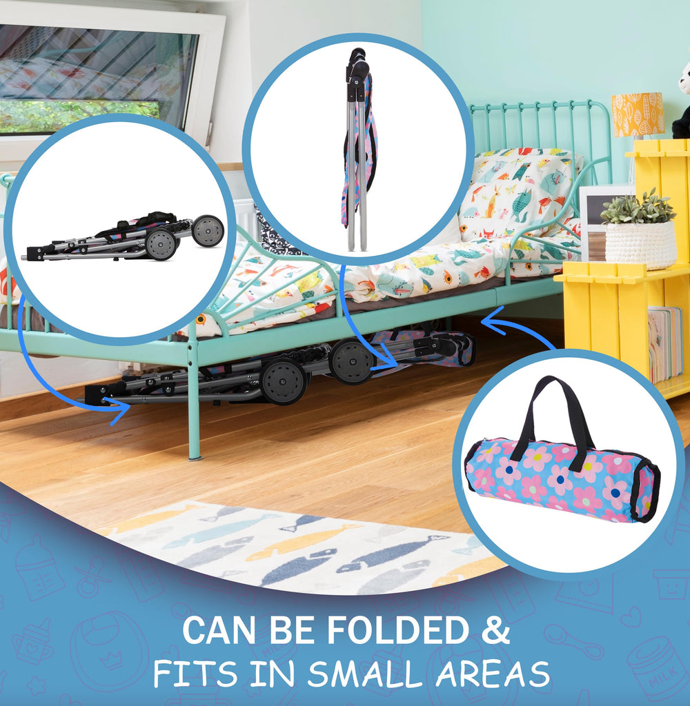 Dolls To Play floral pattern detail sparks imaginative storytelling during child-led care.