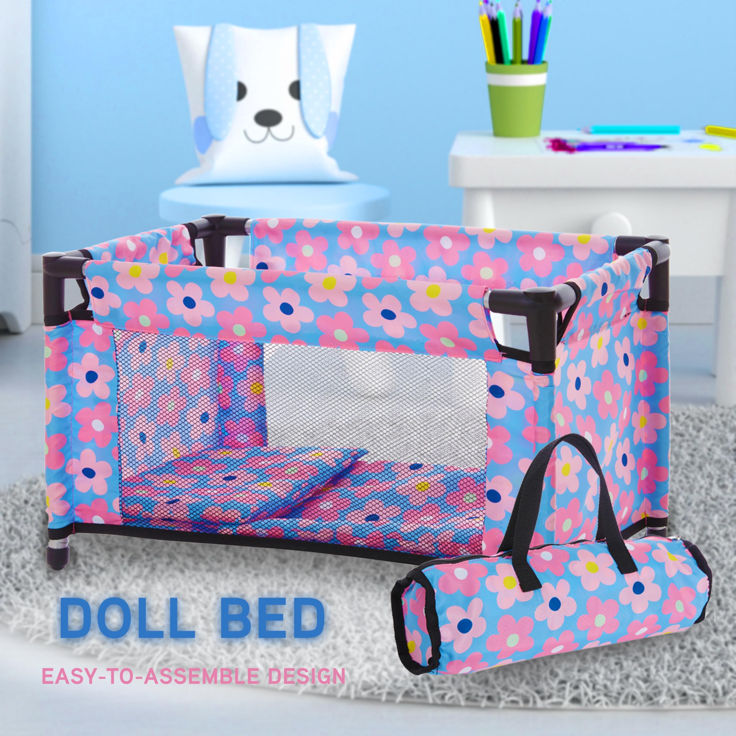 Dolls To Play foldable storage keeps parts tidy between play sessions.